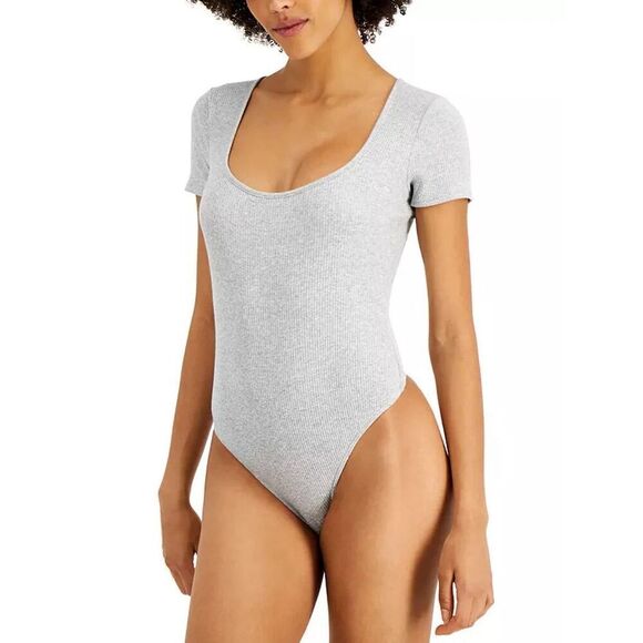 JENNI Ribber square Neck Bodysuit Two-piece set  Grey and peach, size XXL - Picture 2 of 8